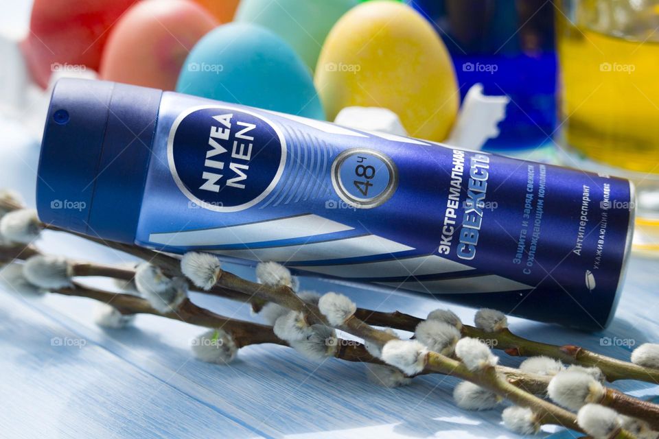 Nivea deodorant against Easter background