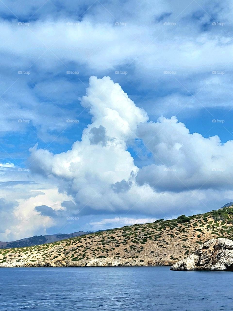 dog in the sky in Symi