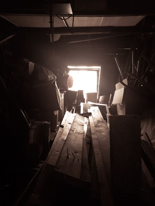 Cluttered garage 