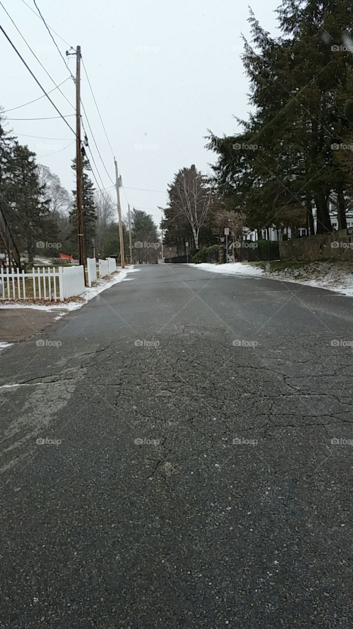 Snowy Massachusetts street