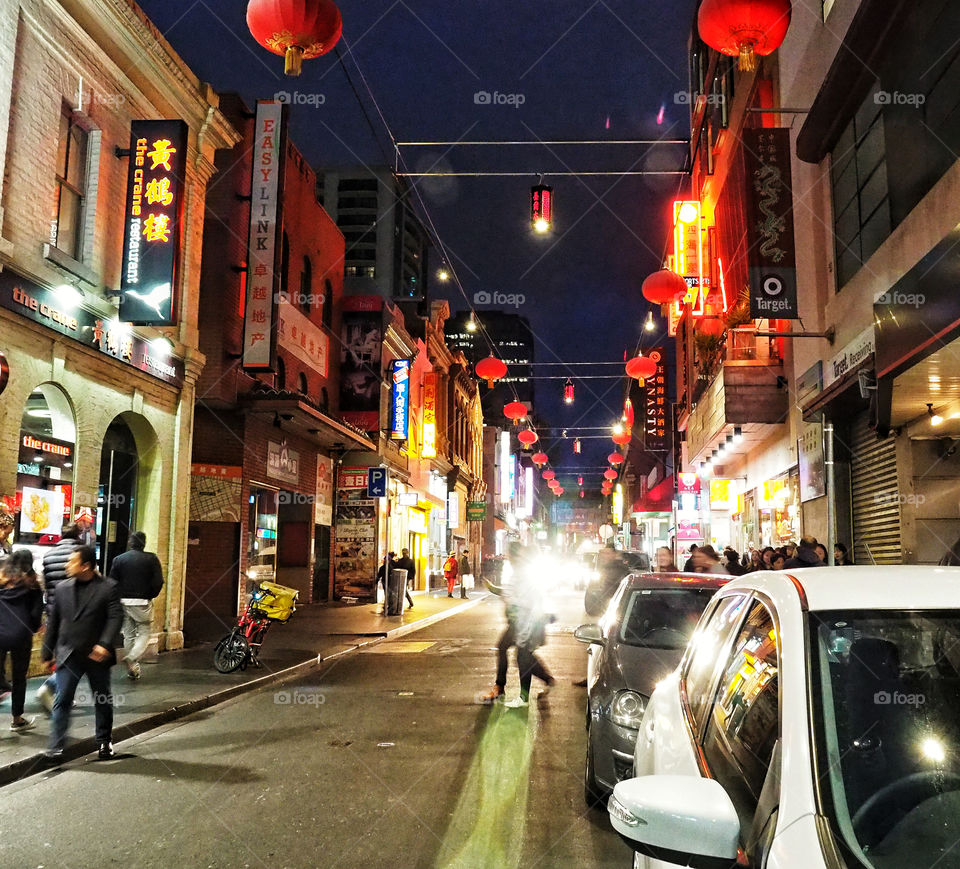 Little Bourke Street Melbourne Chinatown At night 
