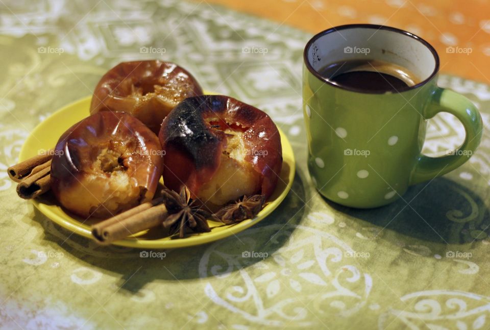 Baked apples and coffee 2