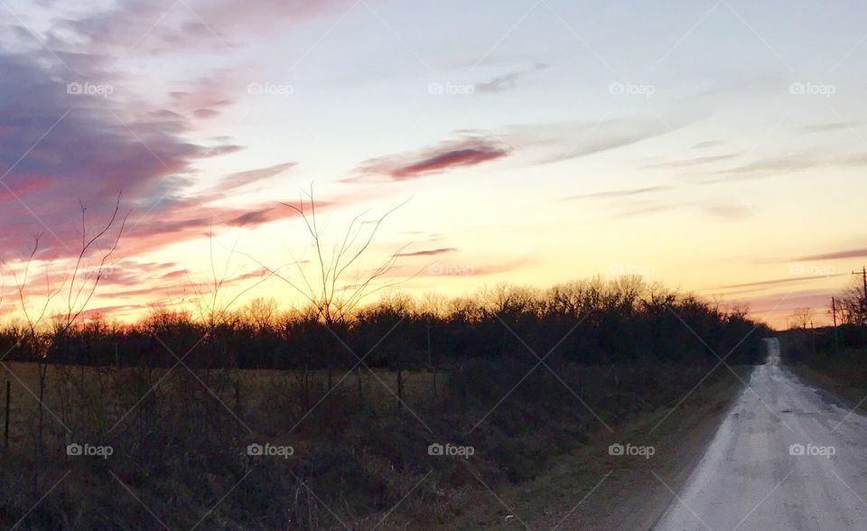 Missouri Sunset from a Gravel Country Road
