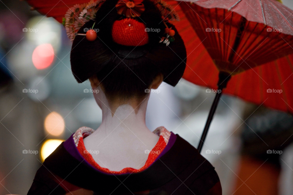 woman umbrella japan geisha by paulcowell