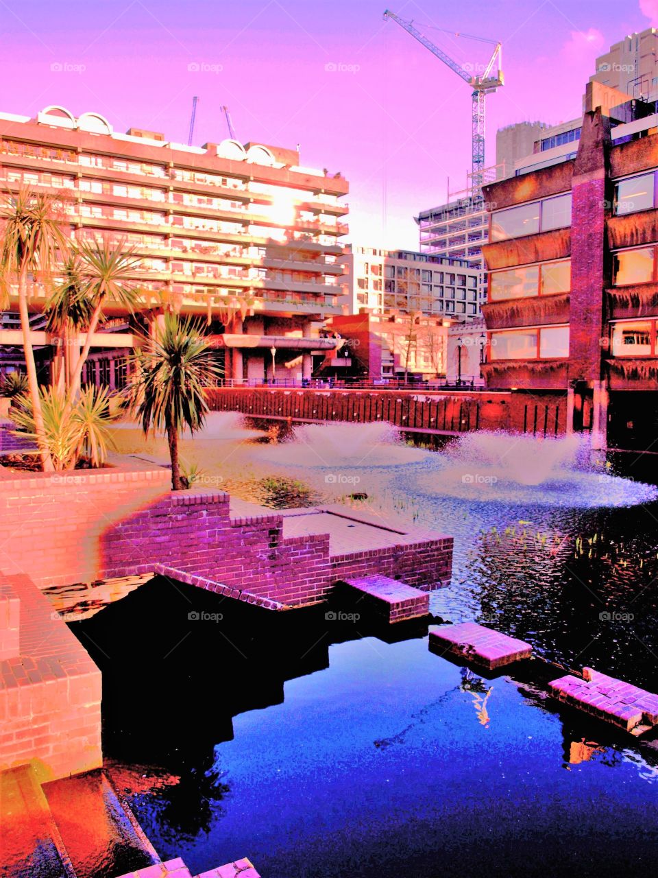 Tropical courtyard at the Barbican, London 