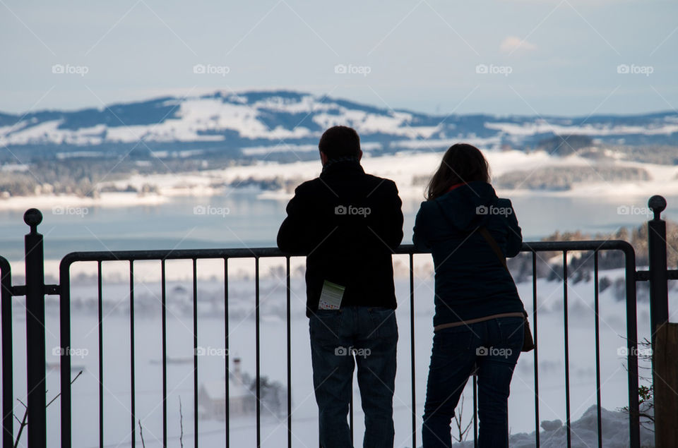 Couple looking at view