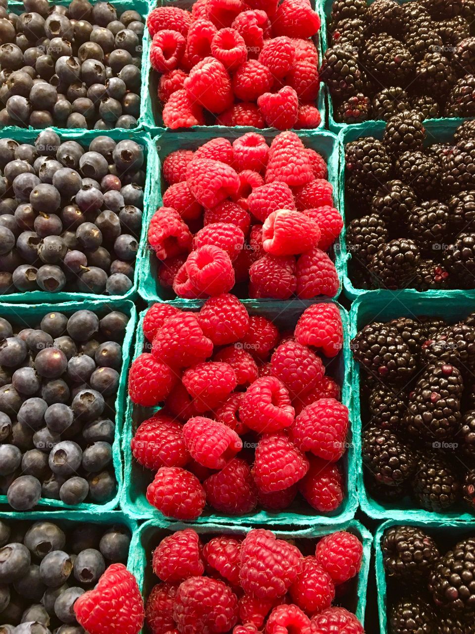 Market Fresh Blueberries, Raspberries and Blackberries 