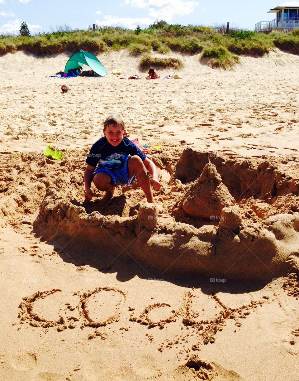 Sand castle building 