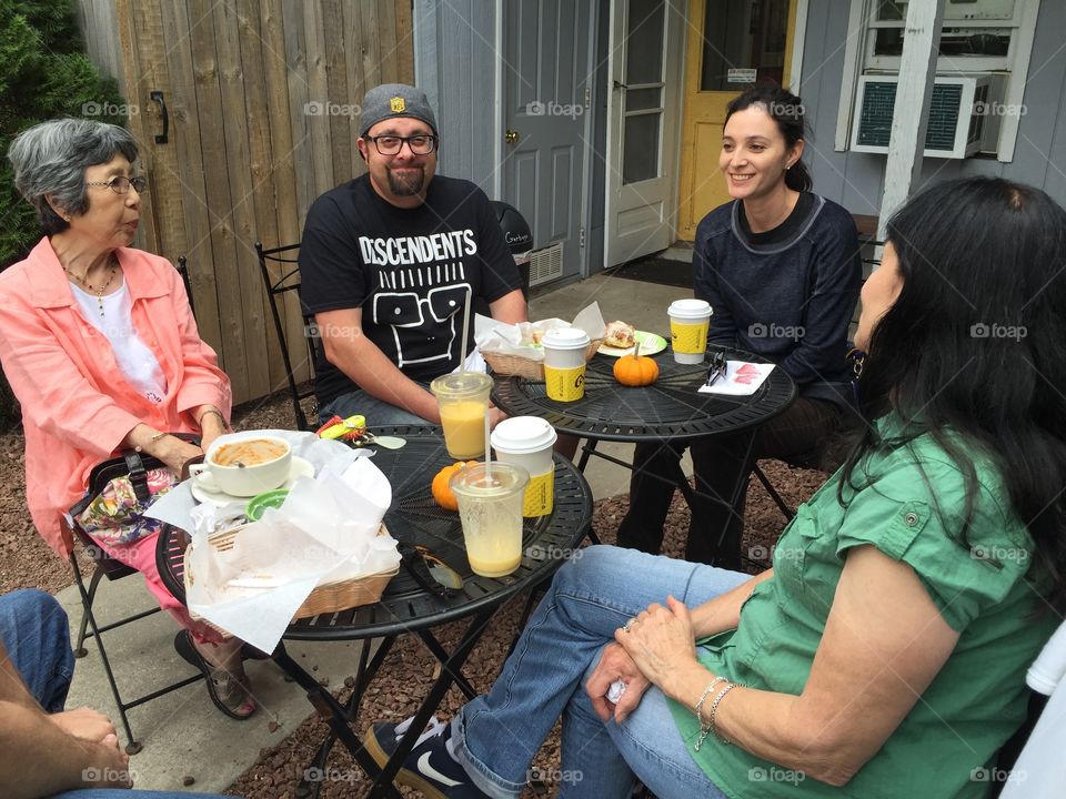 Enjoying family. Enjoying lunch