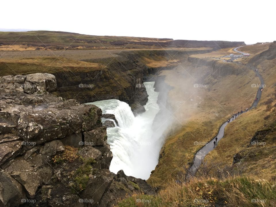 Gullfoss waterfall under dark skies - only in Iceland