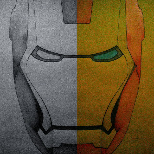 Iron Man Half Face Drawing ~ Drawing Easy