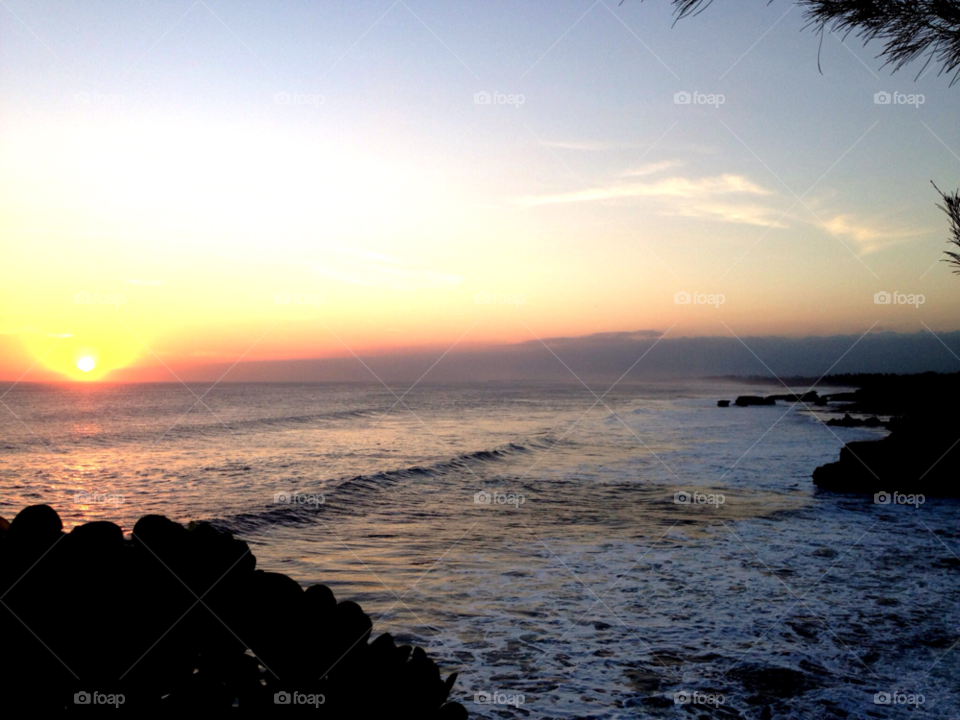sunset skyline waves indian ocean by brunhilda