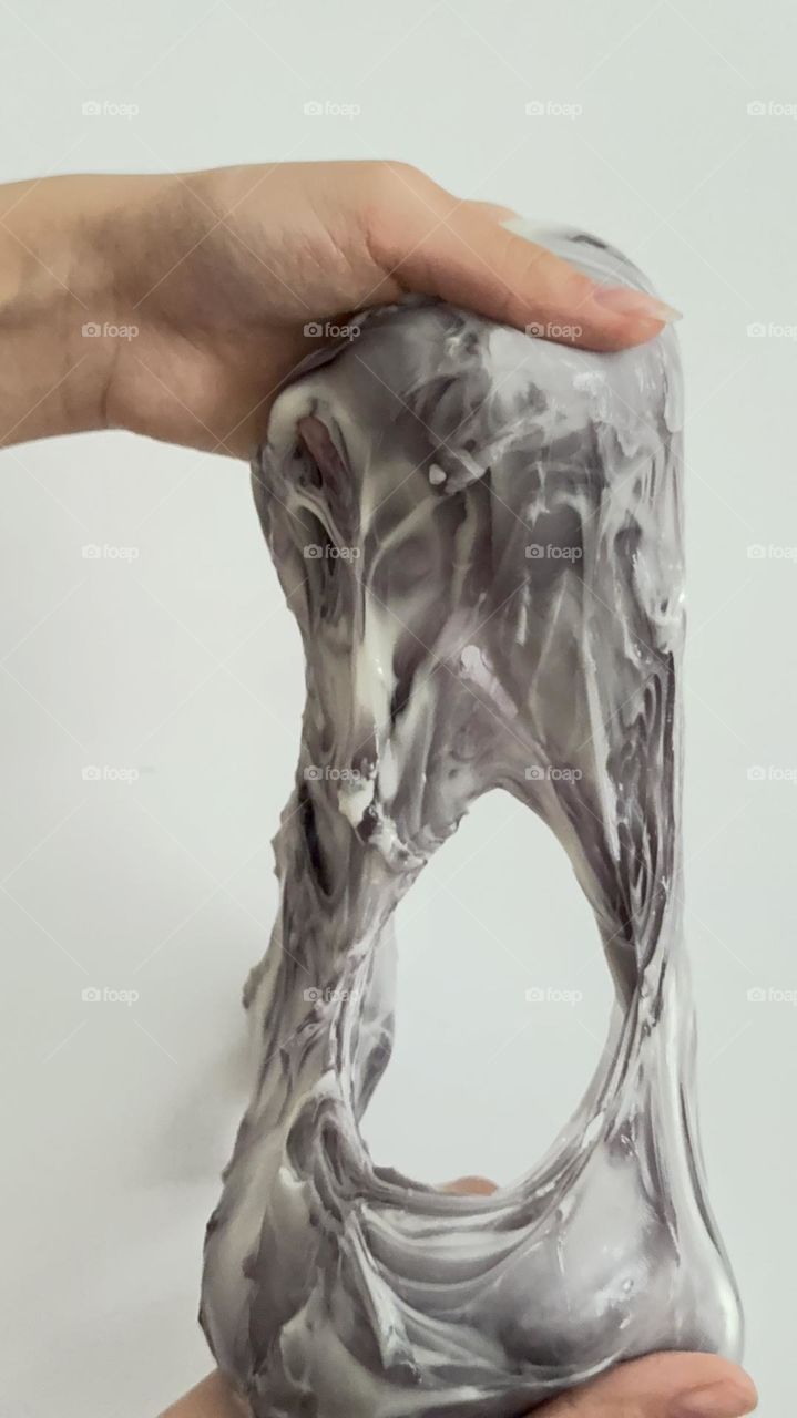 Blue slime in white and gray color