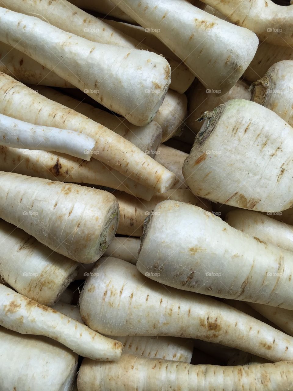 Full frame of parsnips