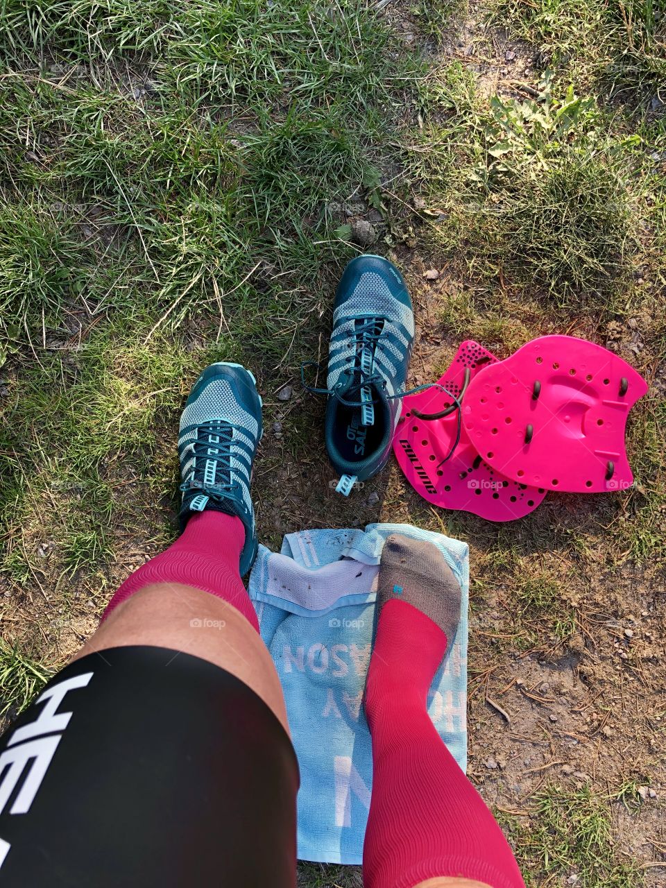 Getting ready for Swimrun event