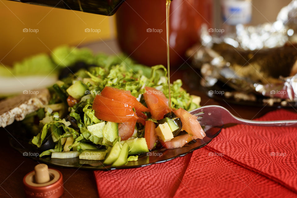 Greek salad on plate