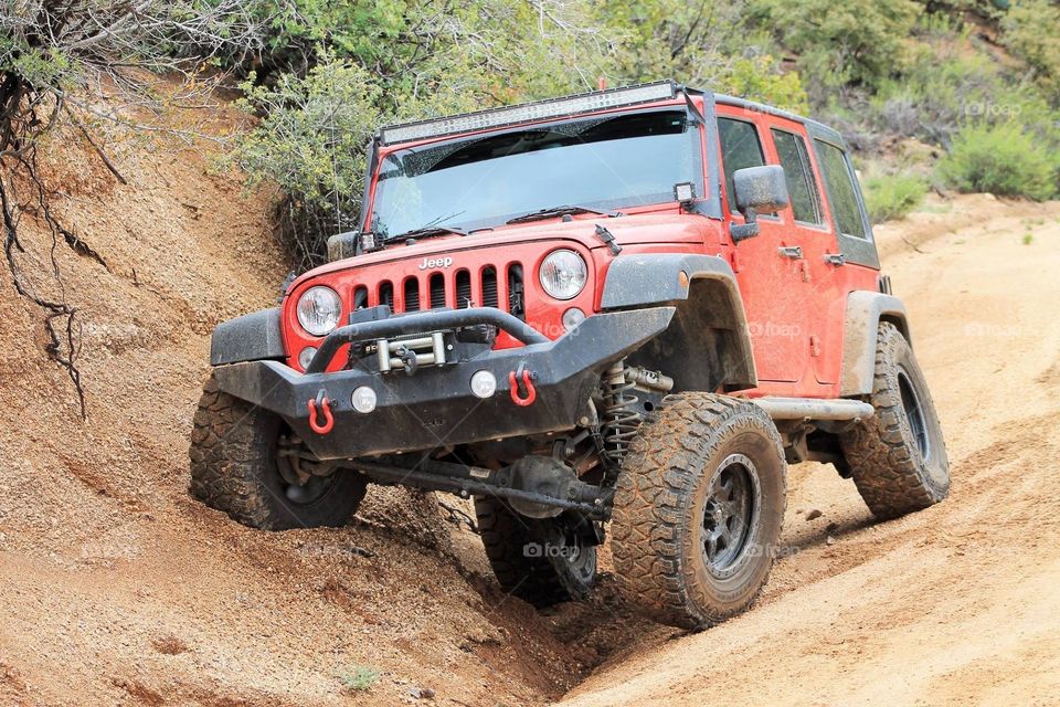 One Cool Jeep. Big Red showing off her flexing style 