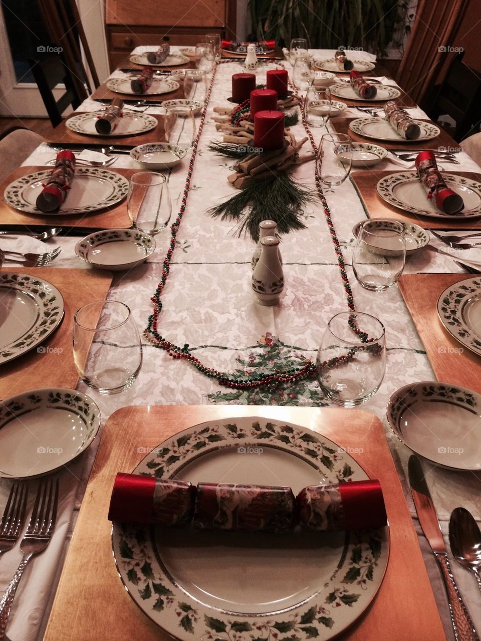 christmas table setting