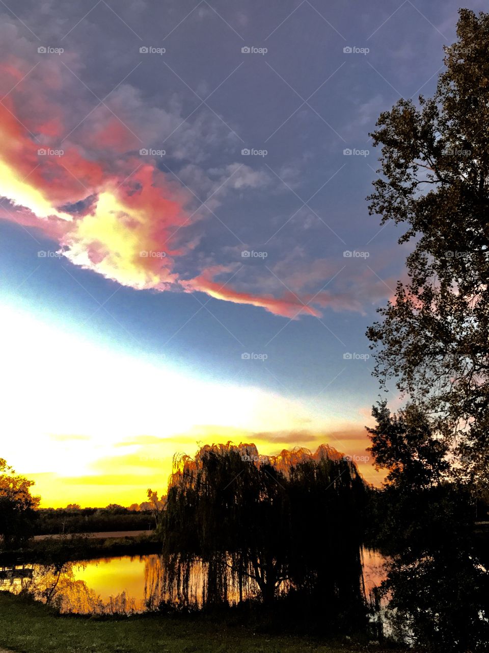 Twilight Reflections Over Holiday Lake