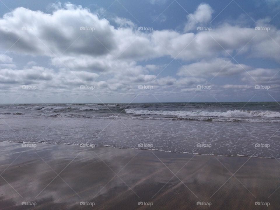 Reflect of cloud in the sea's water