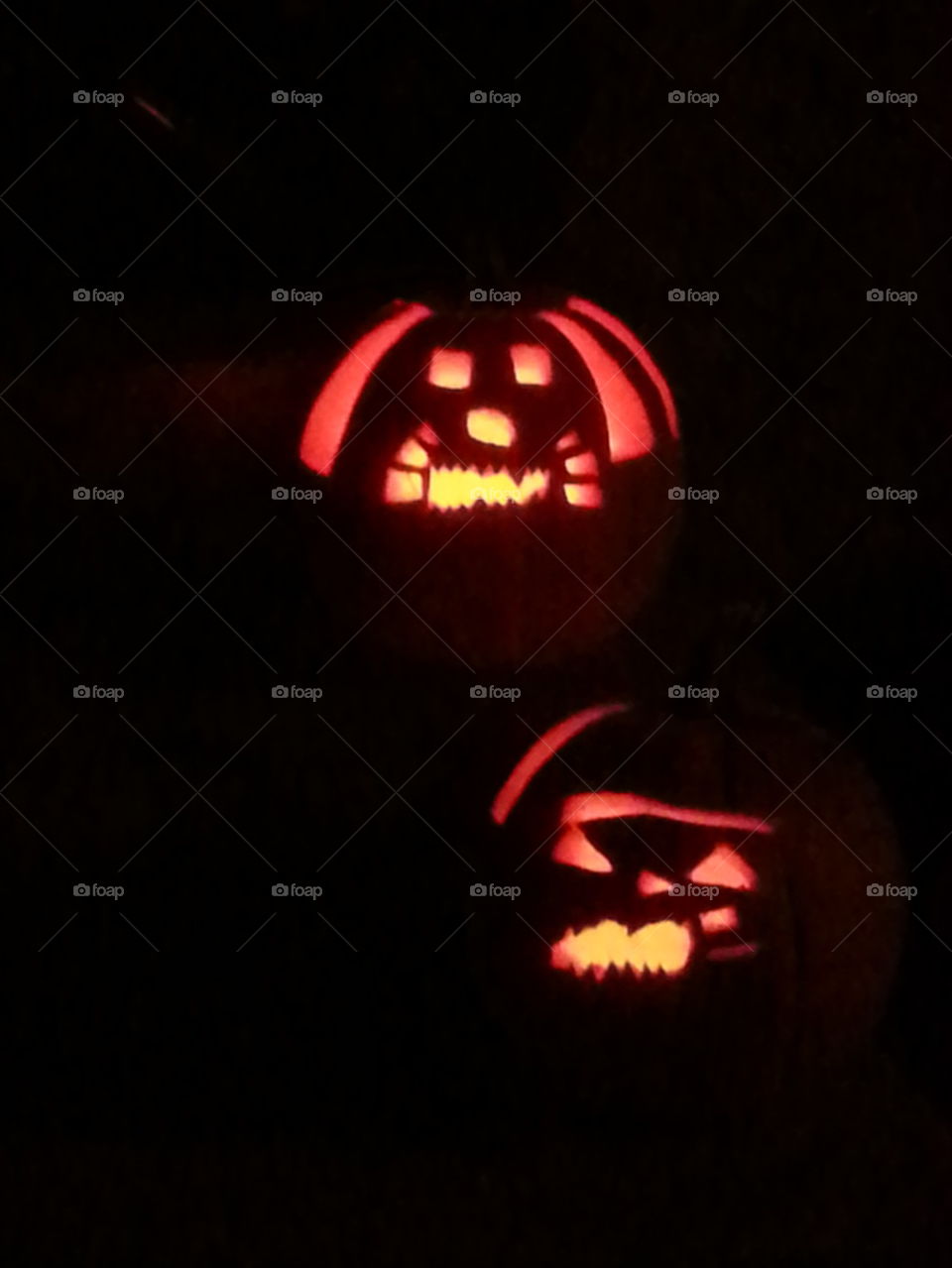 glowing pumpkins