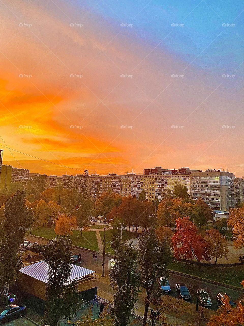 #sunset #trees
#autumn #homes #sky #