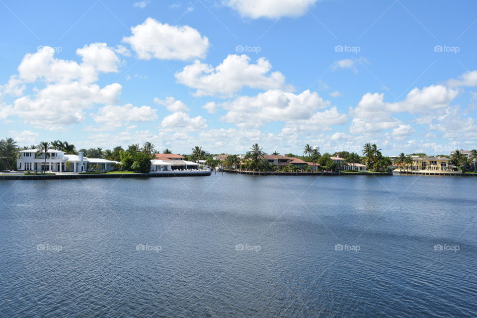 Homes on waterway in Palm beach