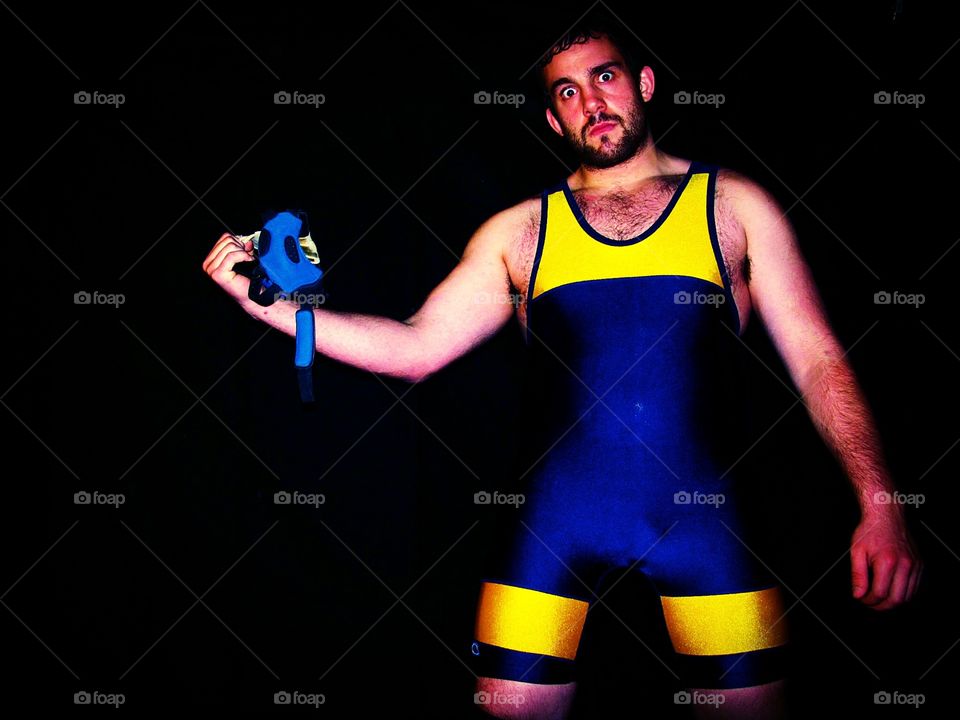 Backdrop fun in my High School Wrestling Singlet