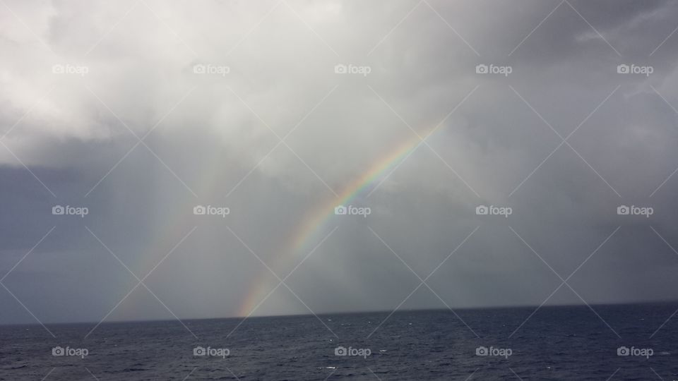 Rainbow, Water, Landscape, No Person, Sea