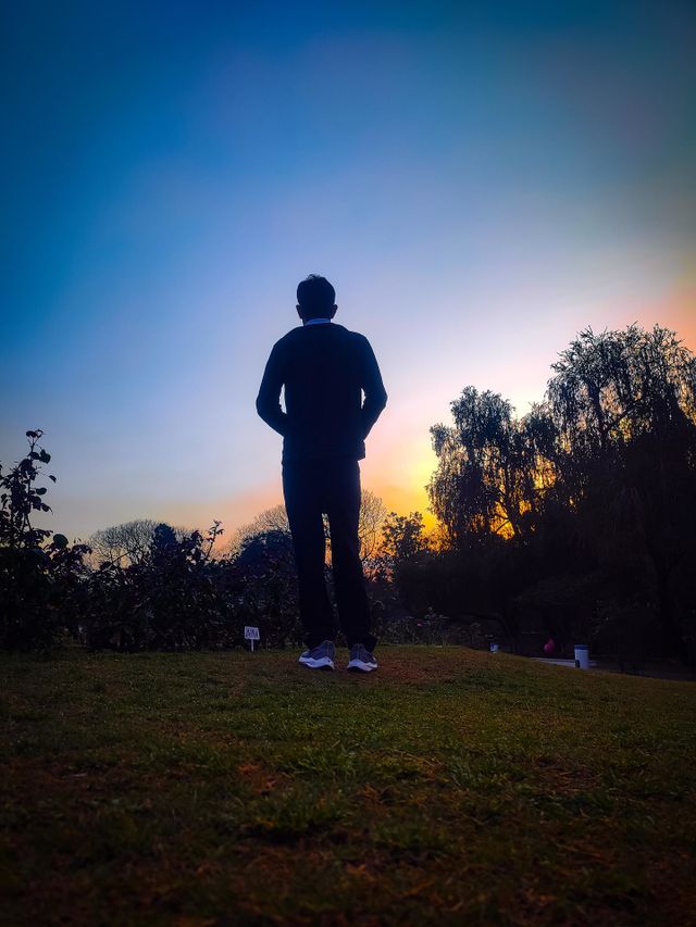 man in sunset