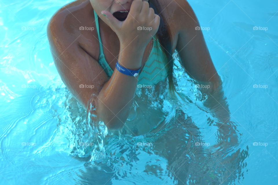 girl in pool