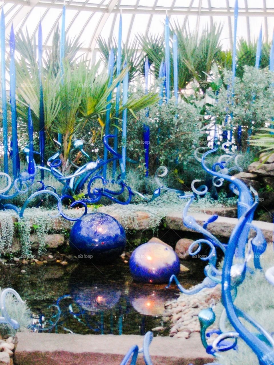 Blue glass garden