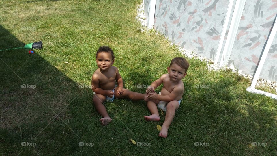 Cute kids. my son and nephew few months apart different races total and complete love