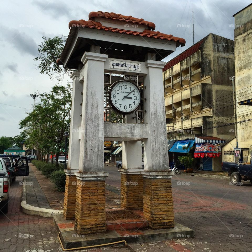 the clock tower is in the city