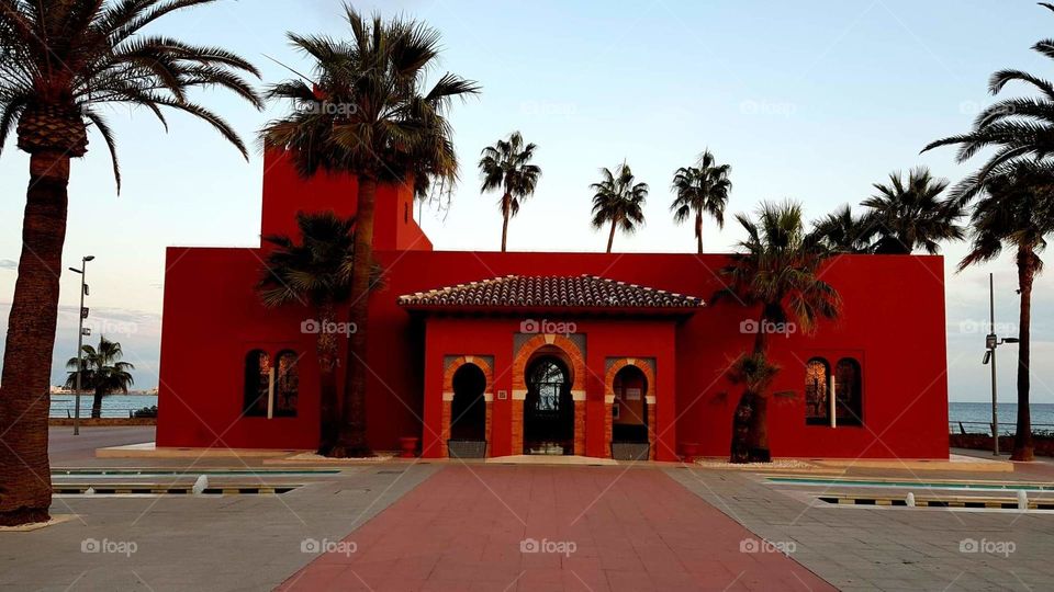Buildings a Spanish beach