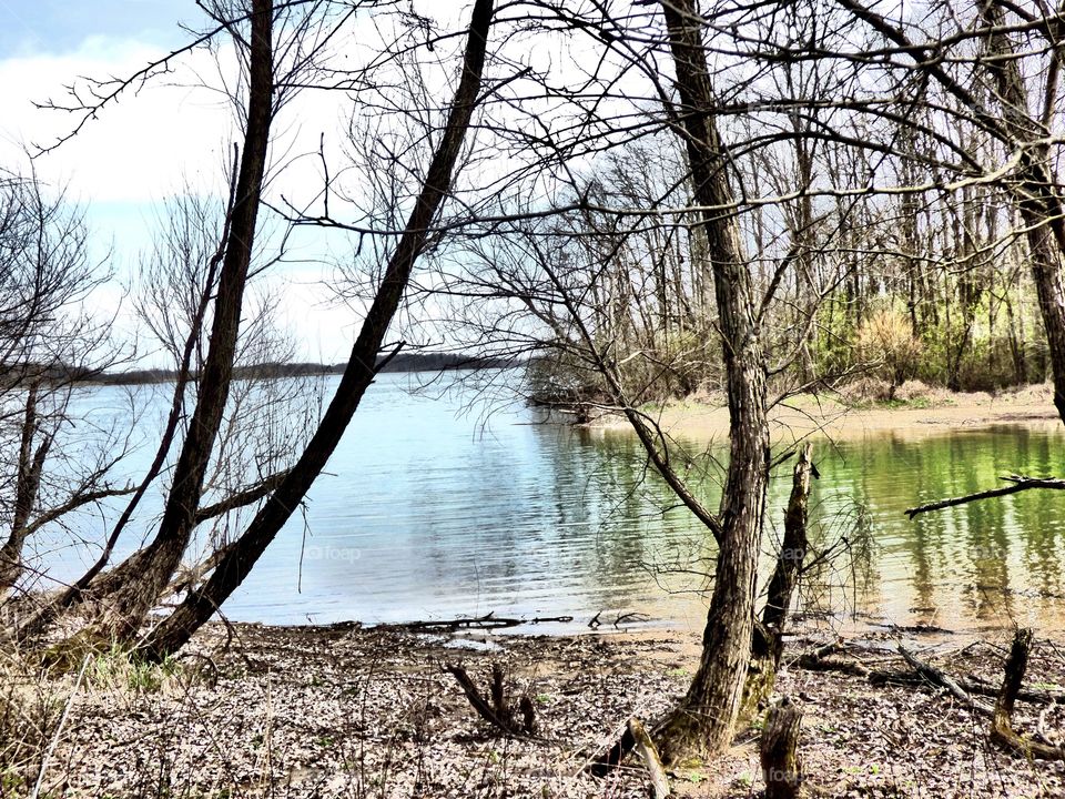 Beautiful Indiana lake view in the park 