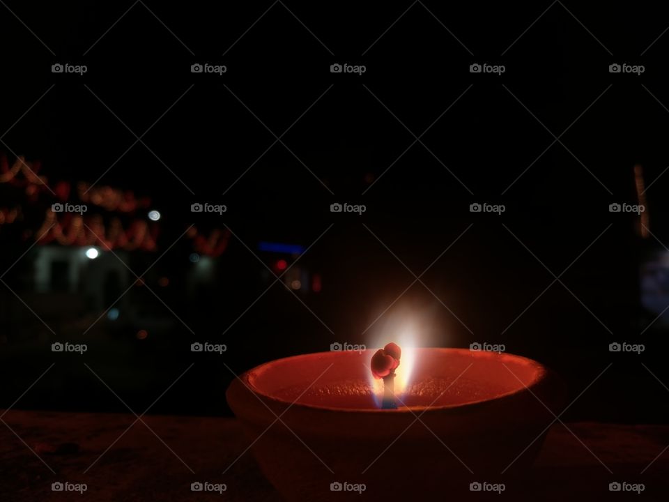 Natural Light Lamp, Capturing Flame Tip, Mobilephotography.