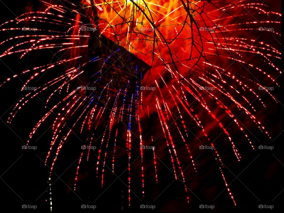 Fireworks and the flag