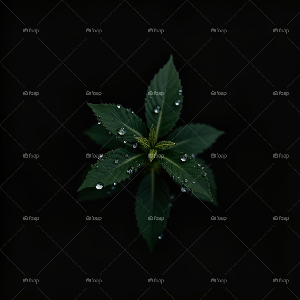 water drops on leaves