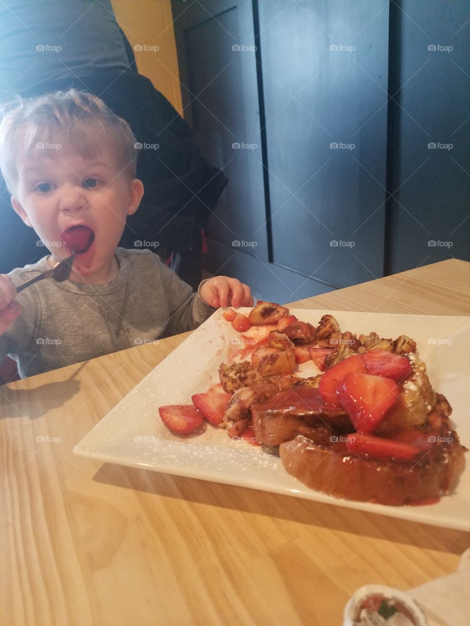 yummy strawberries and French Toast