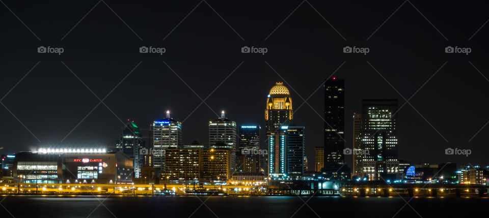City of Louisville skyline at night 