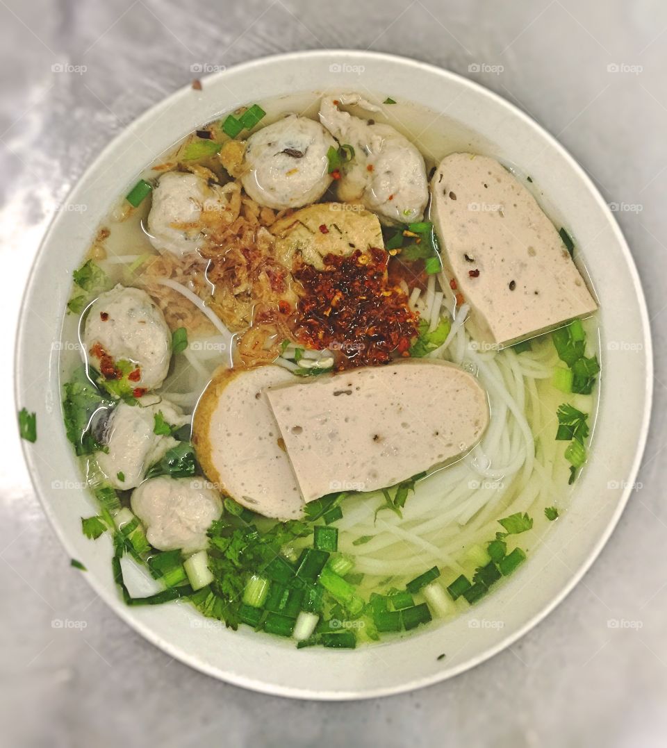 Traditional Noodle in Vietnam, called Bun Bo Hue in Vietnamese, it means Hue beef noodle 