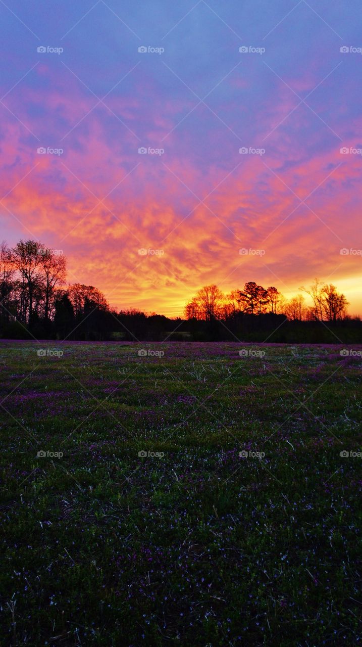 Dramatic sky during sunrise