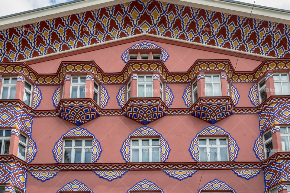 Colorful house in Ljubljana, Slovenia
