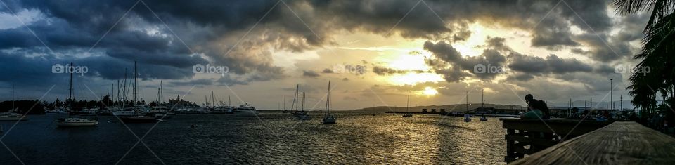 Sunset at beach la parguera