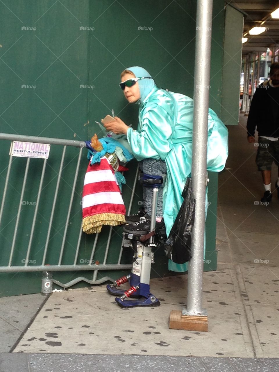 Lady Liberty taking a break. 