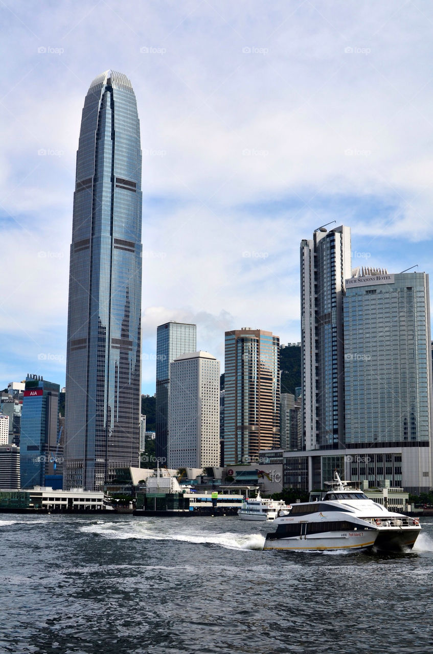 boats water buildings skyscraper by hkjohan