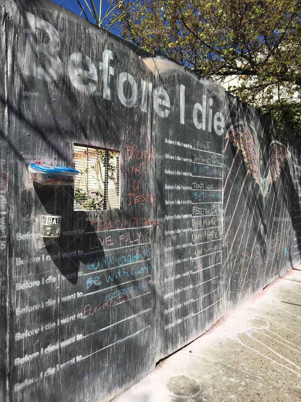 Before I die I want to wall in downtown Asheville NC. People can write what they want to do in a public bucket list