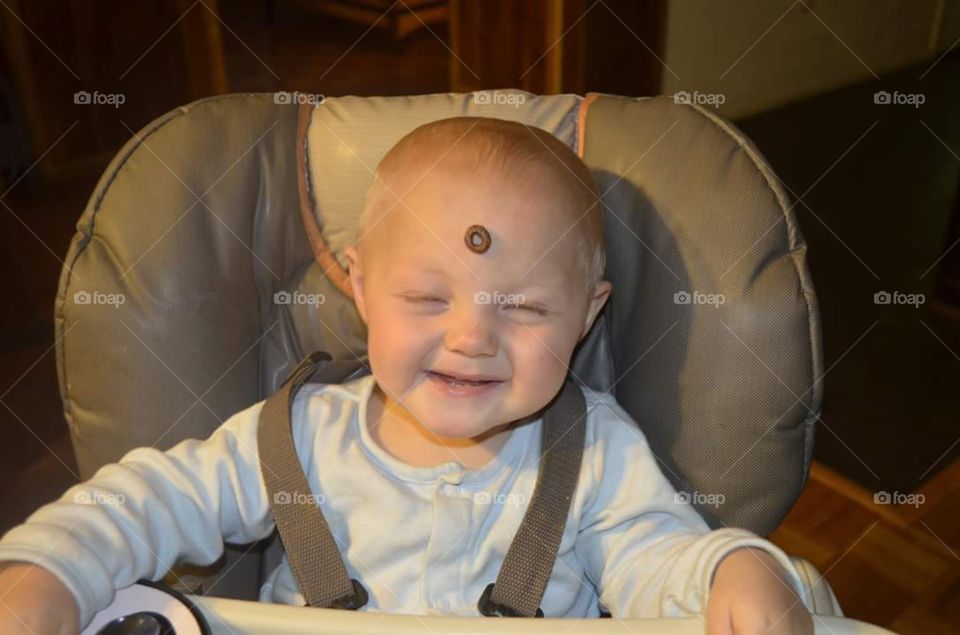 Hey how'd that cheerio get on my forehead?