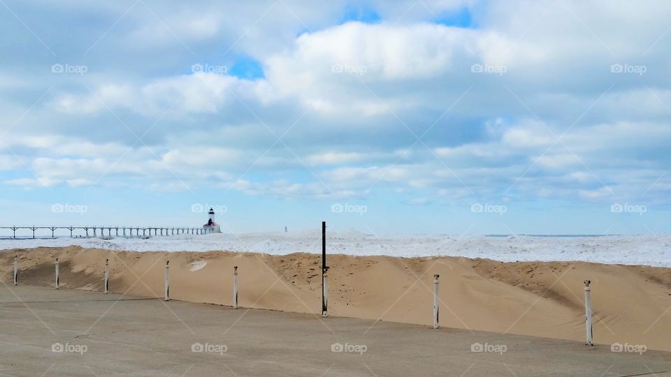 Frozen Lake Michigan